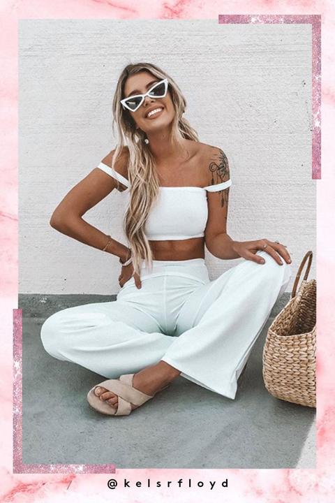 Miley White Trouser Two Piece Set