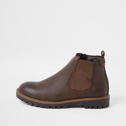 Boys Brown Clumpy Chelsea Boots