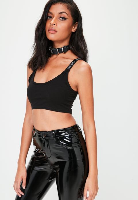 Petite Black Crop Top