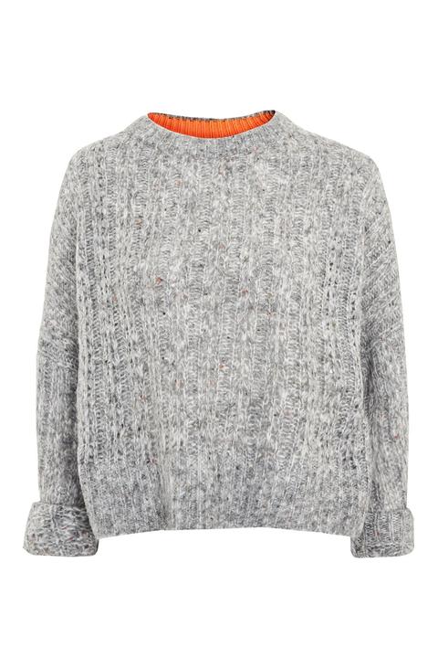 Womens Soft Neppy Jumper - Grey Marl, Grey Marl