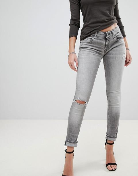 Replay - Lu Z- Jeans Skinny Con Strappi Alle Ginocchia - Grigio