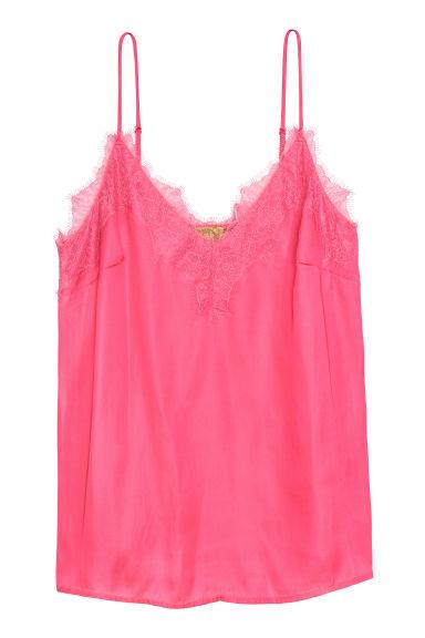 Top In Satin Con Pizzo