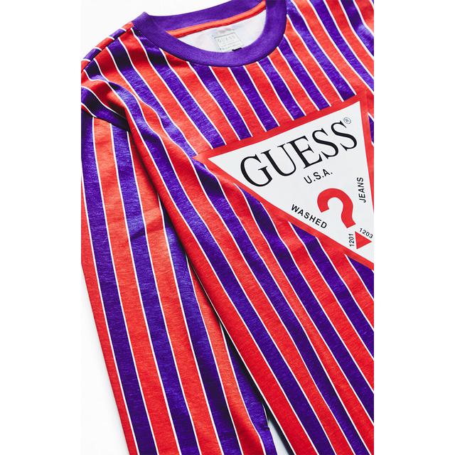 guess purple striped long sleeve