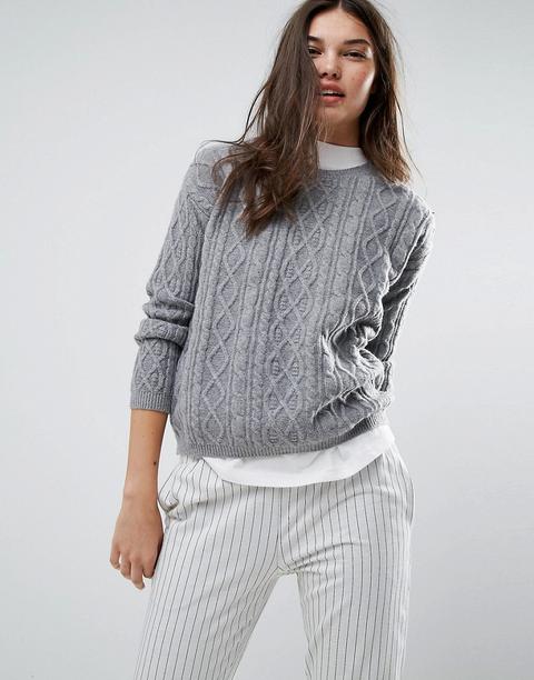 Bershka Cable Knitted Jumper