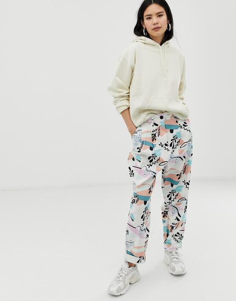 Asos Design Abstract Camo Peg Trouser-multi