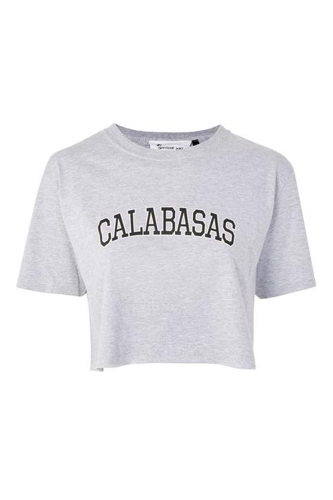 'calabasas' Slogan Crop T-shirt By Tee & Cake