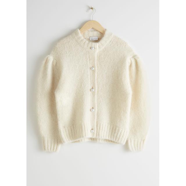button sleeve cardigan