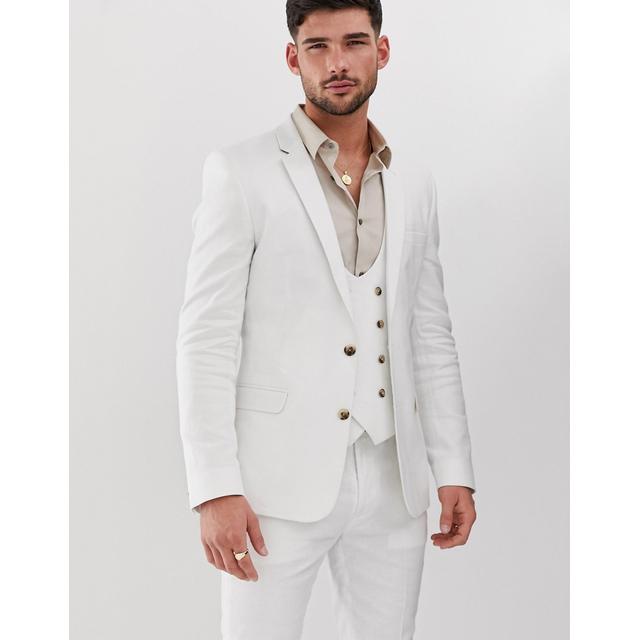 white skinny suit