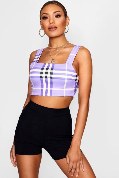 Daisy Check Square Neck Bralet