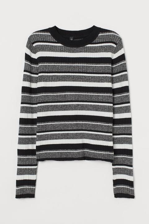 Jersey En Punto Fino - Negro