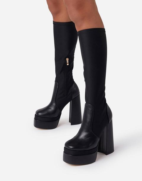 Ego X Jess Hunt Platform Knee Boots In Black