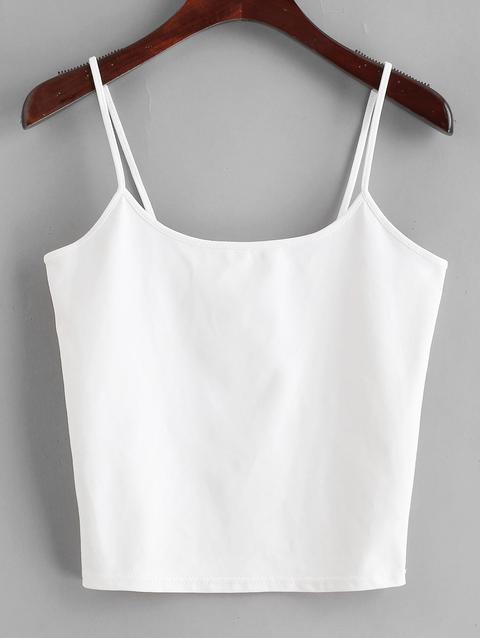 Top Cami Semi Tagliati White