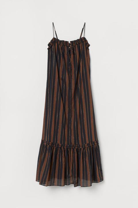 H & M - Abito In Cotone Con Volant - Nero
