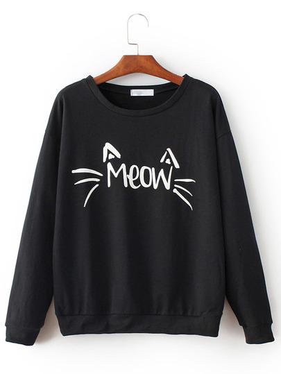 Sudadera Gato Relax Fitnegro