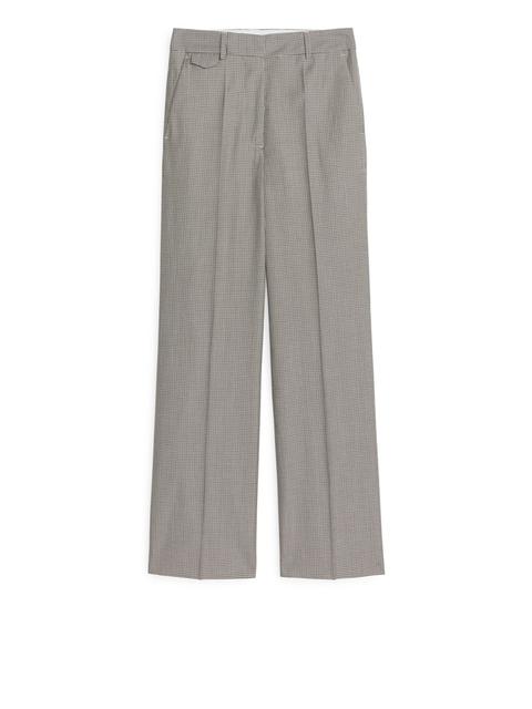 Wool Cotton Trousers - Beige