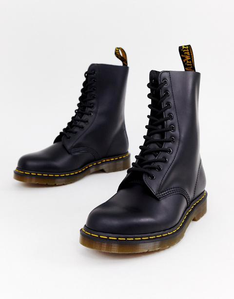 Dr Martens - 1490 - Anfibi Con 10 Occhielli Neri - Nero