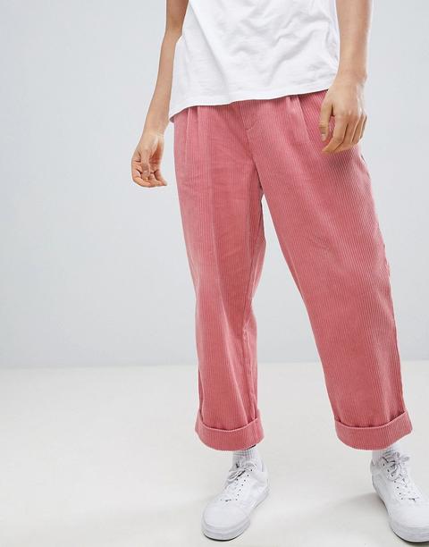 Pantalones De Pana Rosas Wide Balloon De Asos Design