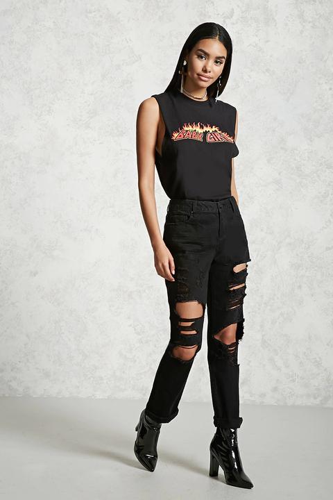 Distressed Mid-rise Jeans