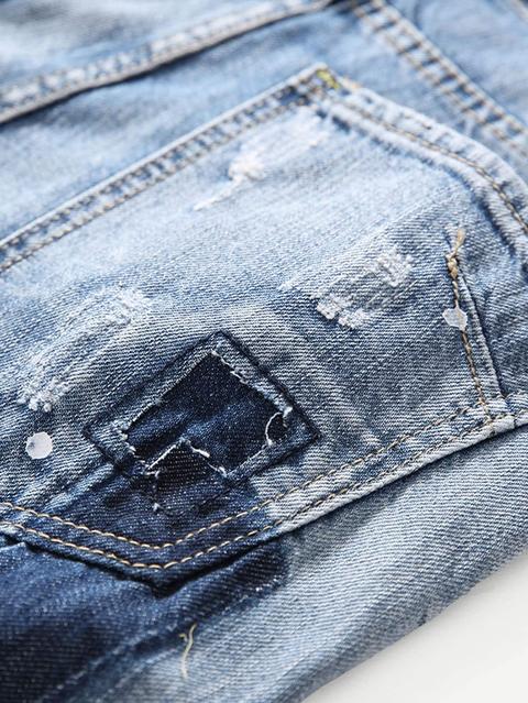men destroyed plain jeans
