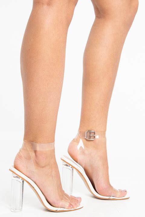 clear heels white