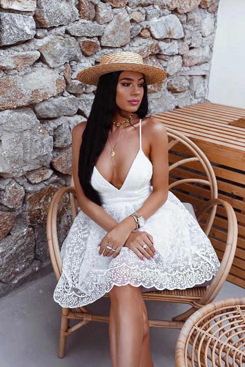 Love Don't Fade Embroidered Dress - White