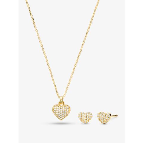 Michael kors pave heart on sale necklace