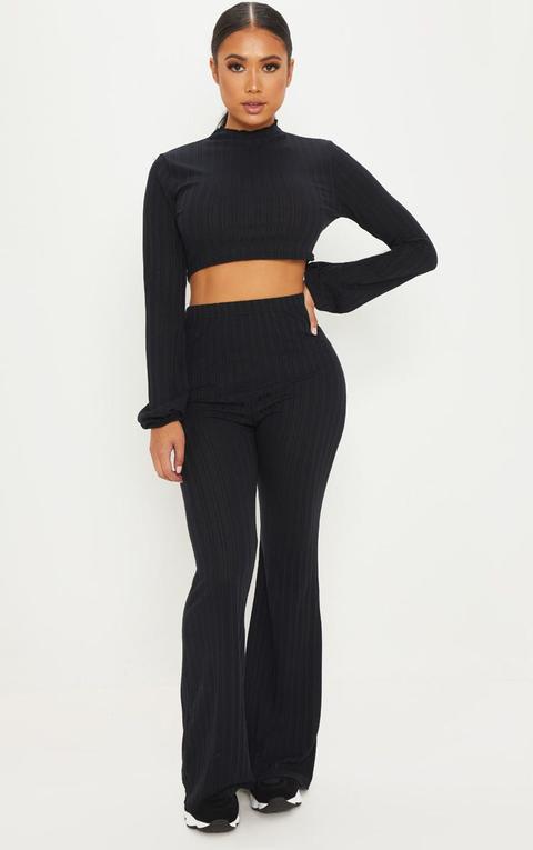 Petite Black Flared Trousers