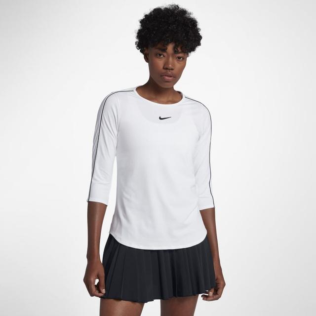 Nikecourt Camiseta De Tenis Con Mangas De 3/4 - Mujer - Blanco from Nike on  21 Buttons