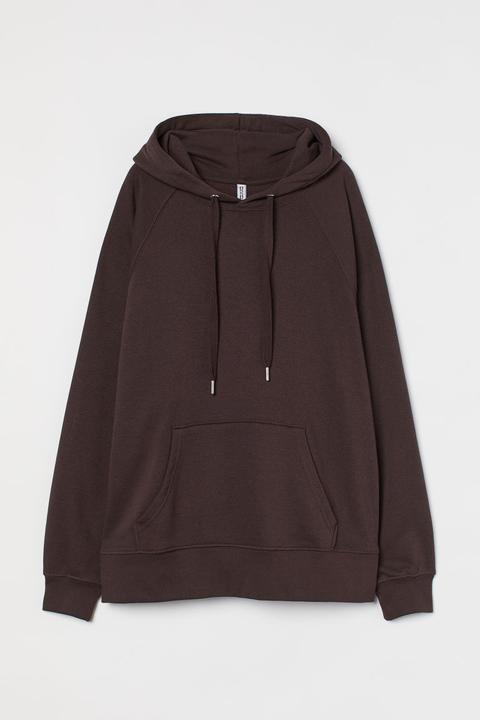 Sudadera Oversize Con Capucha - Marrón