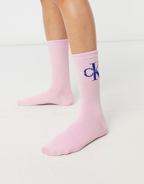 Calvin Klein Jeans - Chaussettes Courtes Avec Logo - Rose