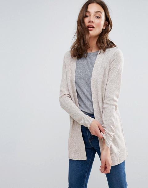 Brave Soul - Cardigan Aperto Sul Davanti Di Lunghezza Media - Beige