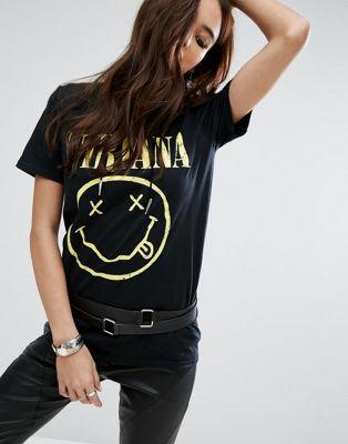 Boohoo - T-shirt Con Scritta "nirvana"