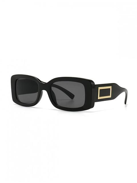 Rectangle Decorative Anti Uv Sunglasses Black