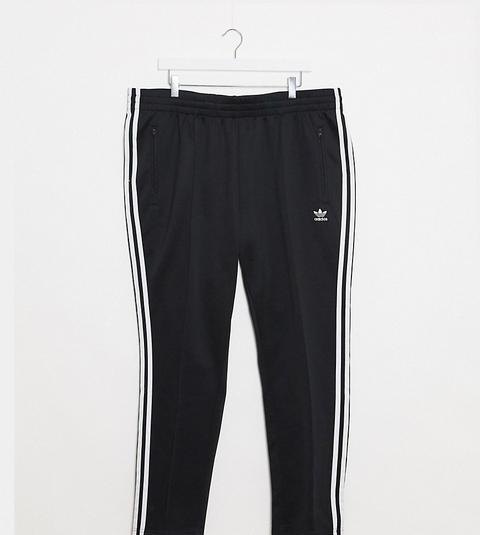 Pantalones De Chándal De Talla Grande Negros Con 3 Rayas De Adidas Originals