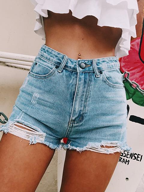 jeans corti a vita alta