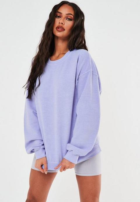 Lilac Wash Crew Neck Sweatshirt, Lilac