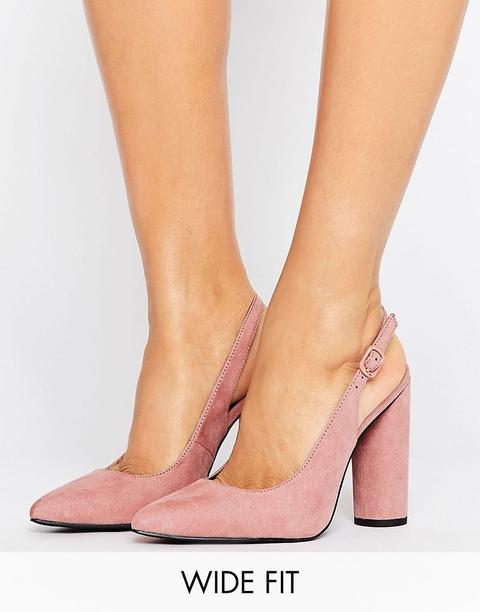 New Look Wide Fit - Décolleté Con Tacco E Cinturino Sul Retro - Rosa