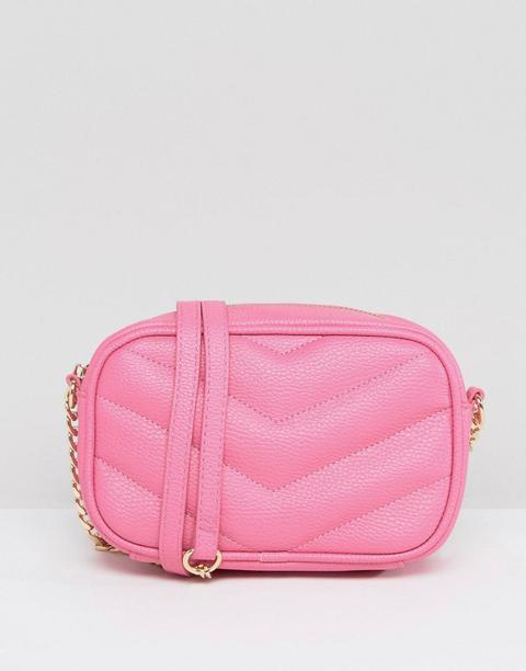 Asos - Borsa Trapuntata A Spina Di Pesce Per Macchina Fotografica Con Tracolla - Rosa