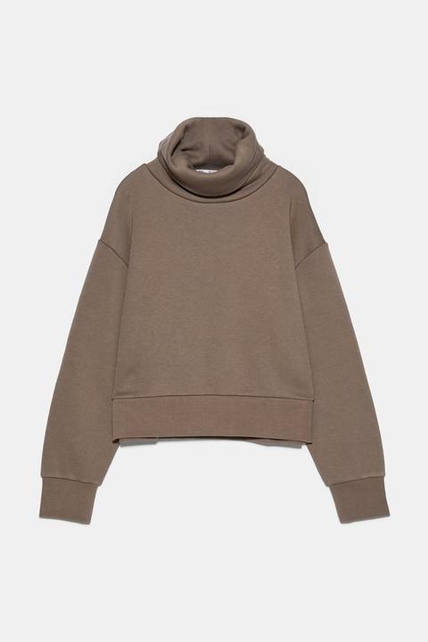 High collar sweatshirt zara Clearance