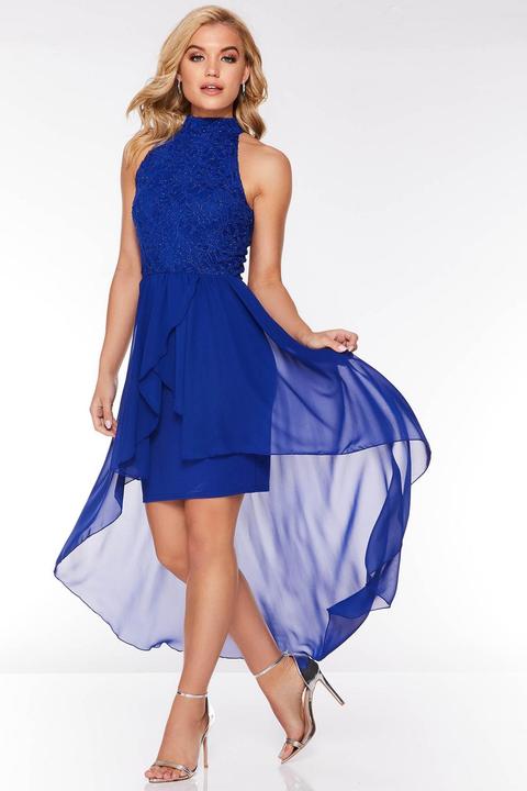 Royal blue 2024 dip hem dress