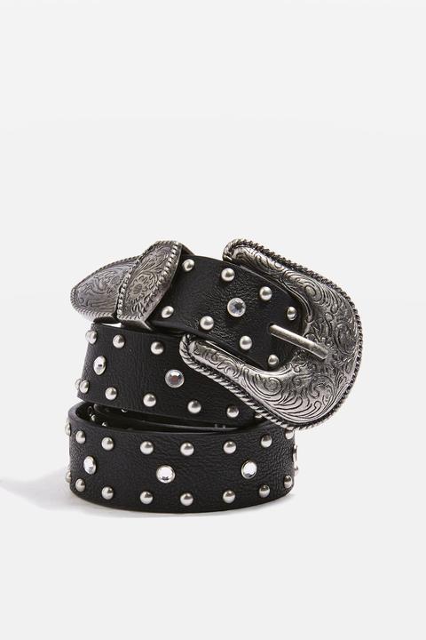 Gem Stud Buckle Belt