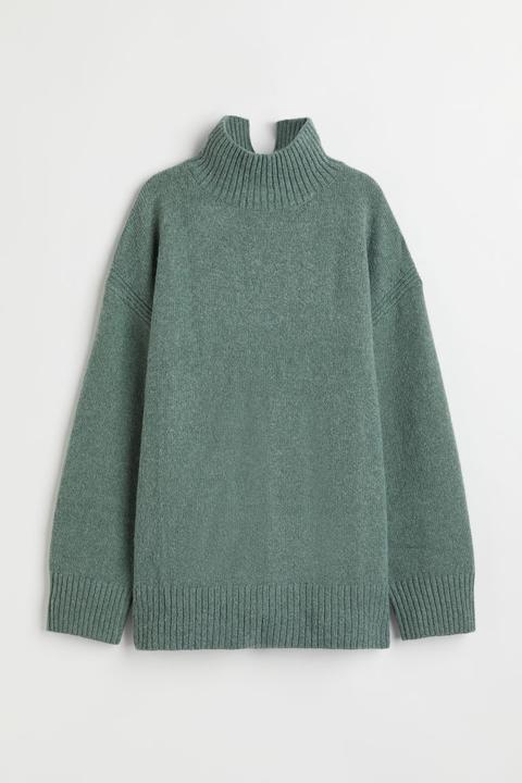 Jersey Oversize De Cuello Alto - Verde