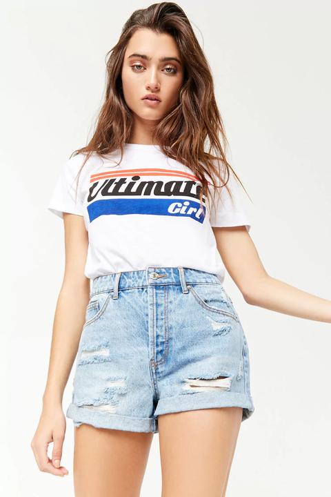 Short Denim Tiro Alto