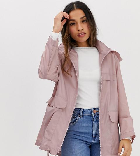 Chubasquero De Asos Design Petite-rosa