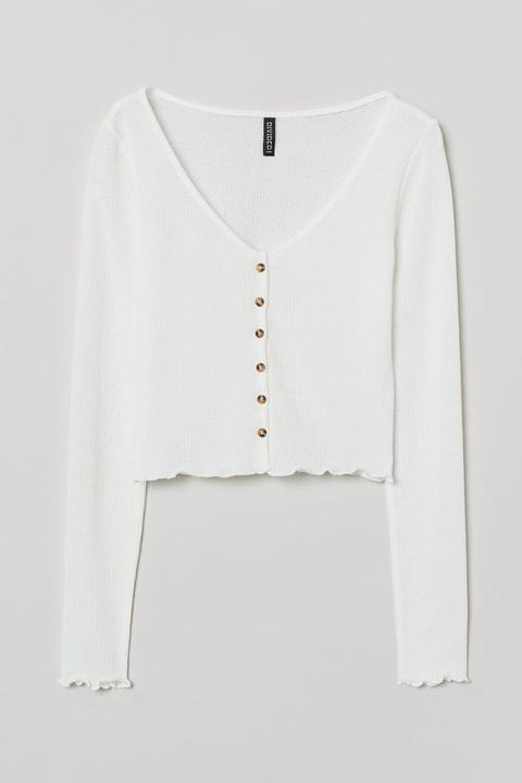 Fitted Cardigan - White