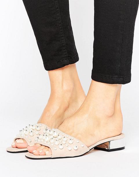 Lost Ink Pearl Trim Mules