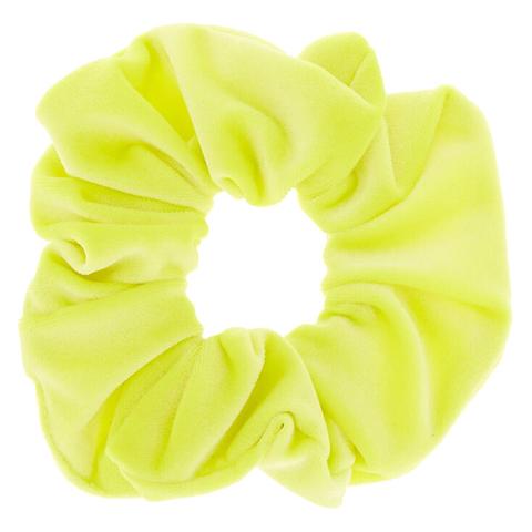 Claire's Chouchou En Imitation Velours - Jaune Fluo