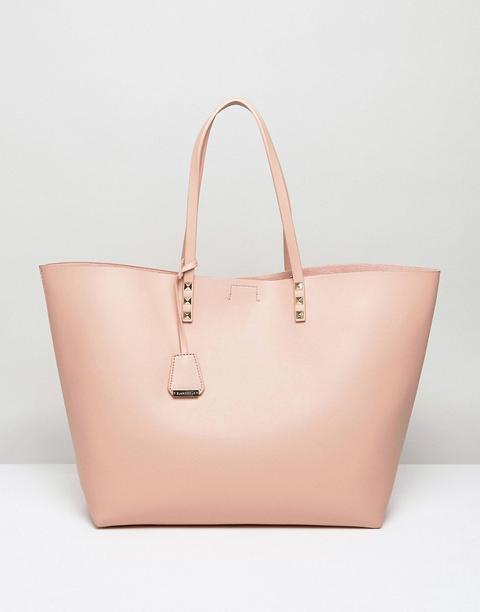 Glamorous - Maxi Borsa Cipria Con Borchie - Rosa