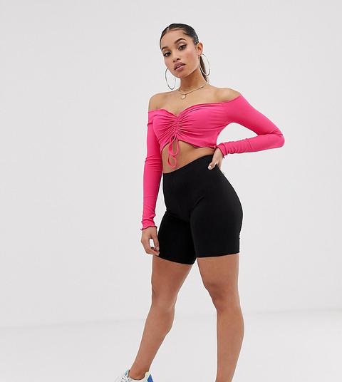 Collusion Petite High Waist Legging Shorts-black