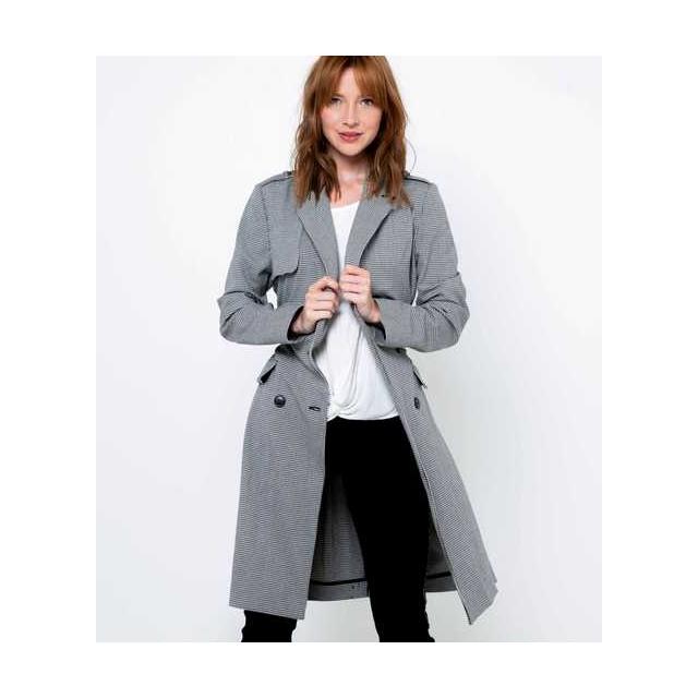 trench pied de poule femme